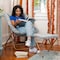 Flash Furniture Archer 28-in Oversized Faux Fur Folding Saucer Chair w/folding Ottoman, Gray Faux Fur/Gold Frame FV-FSC-027-FR-GY-SGD-GG - alternate 6